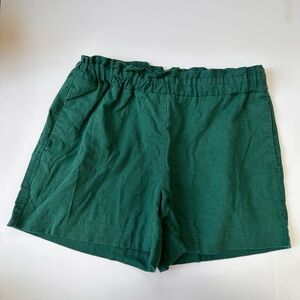 Green Linen Rayon Shorts Banana Republic Summer Emerald Pockets